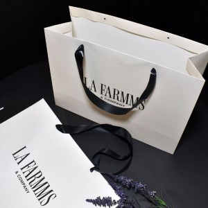 Sac Kraft élégant avec poignée en ruban